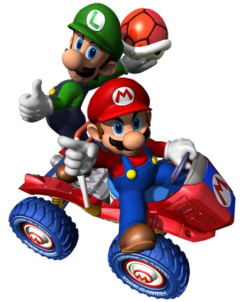 File:Mario and Luigi on Red Fire MKDD.jpg