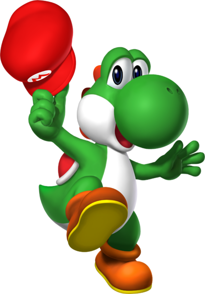 File:Yoshi with Mario's Cap.png